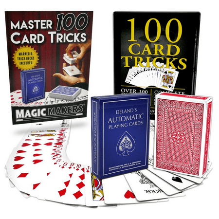 Magic Makers 100 Card Tricks Kit - Automatic Marked Deck & Svengali Trick Deck Included - Magic Tricks With