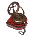 thumbnail image 2 of Brass Sundial Compass with Leather Case and Chain - Push Open Compass - Steampunk Accessory - Antiquated Finish - Beautiful Handmade Gift - Sundial Clock - Pocket Compass Gift, 2 of 4