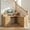 Natural Wood, variant on Office Desks 55" Farmhouse Office Desk with Storage Cabinet & Charging Station, Barn Door Design Computer Writing Desk with Keyboard Tray & Pegboard for Study, Living Room, Home Office, Dark Walnut,