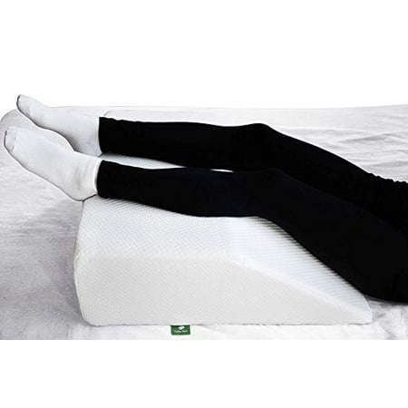 Post Surgery Elevating Leg Rest Pillow with Memory Foam Top - Best for Back, Hip and Knee Pain Relief, Foot and Ankle Injury and Recovery Wedge - Breathable and (Best Shoes For Leg Pain)