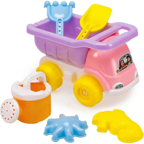 Truck Beach Toys Set Sand Pit Toys With Truck, Watering Can, Spade, Sand Moulds, Outdoor Water and Sand Toys Sandpit Toys For Kids Toddlers