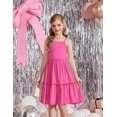 thumbnail image 2 of Oudiya Girls Spaghetti Strap Tie Back Dress Ruffle Hem Summer Beach Casual Sundress with Pockets, 6-14Y, 2 of 6
