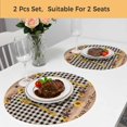 thumbnail image 5 of Star Country Round 13 Inch Placemats Set of 2, Farmhouse Sunflower Texas Retro Checkered HeatResistant Non Slip Place Mats for Dining Table, Wipeable Braided Kitchen Table Mats for Housewarming, 5 of 9