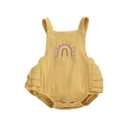 

Owl s-Yard Baby Cotton Summer Pure Sleeveless Suspender Jumpsuit MHXX