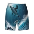 thumbnail image 4 of Lsque Mens Swim Trunks Ice Blue Ocean Cute Dolphin A Pattern - Bathing Suit Compression Liner - Beach Swim Shorts Swimwear - (S-3XL) - Stretch Quick Dry -, 4 of 9