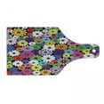 thumbnail image 1 of Flower Cutting Board, Floral Vivid Pattern with Colorful Flowers Daisies Wildflowers Cheerful Natural, Decorative Tempered Glass Cutting and Serving Board, Wine Bottle Shape, Multicolor, by Ambesonne, 1 of 1