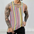 thumbnail image 2 of ZCFZJW Workout Tank Tops for Men Casual Tie Dye Colorful Striped Print Summer Sleeveless Vest Trendy Athletic Quick Dry Beach Hawaiian T-Shirts Multicolor#20 XXL, 2 of 5