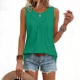 thumbnail image 4 of FRSASU Womens Tank Tops Summer V Neck Pleated Sleeveless Blouses Casual Fashion Going Out Vest Tops Green, 4 of 6
