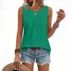 thumbnail image 2 of Mujeres Blusas de Verano Cuello en V Cuello de Color Sólido Mangas Tank Top Casual, Blusas sin Mangas para las Mujeres, 2 of 6