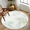 thumbnail image 2 of Round Area Rug 5 Ft, Summer Botanical Washable Non-Slip Circle Carpet for Living Room/Bedroom, Green Tropical Palm Leaves Watercolor Low-Profile Runner Mats Collection Rugs for Indoor, 2 of 8