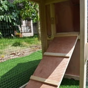 Angle View: Deluxe Wooden Bunny Hutch w/ Ladder and Outdoor Run