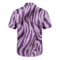 thumbnail image 6 of LTTVQM Mens Shirt Lapel Neck Wild Mixed Animal Pattern Short Sleeve T-Shirt Light Full Button Outdoor Weekend Casual Blouses Purple M, 6 of 6