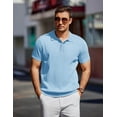 thumbnail image 3 of COOFANDY Men's Polo Shirts Short Sleeve Ribbed Knit Polo T Shirts Business Casual Golf Shirt Collar T Shirt, 3 of 10