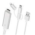 thumbnail image 4 of Mobile Phone to TV HD Adapter Cable Micro Type-c to HD Converter Cable Video Adapter Cord with 3 Connectors, 4 of 9