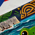 thumbnail image 5 of Manfei Ocean Frog Floral Kitchen Curtains,Pr Flag Black Out Curtains Pack of 2 (42x63 Each),Red Green Brown, 5 of 7