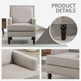 thumbnail image 5 of Mid Century Upholstered Accent Chair with Wood Legs, Grey Vintage Armchair with Nailhead Trim and High Back, Single Sofa for Bedroom/Office/Reading Spaces, 5 of 7