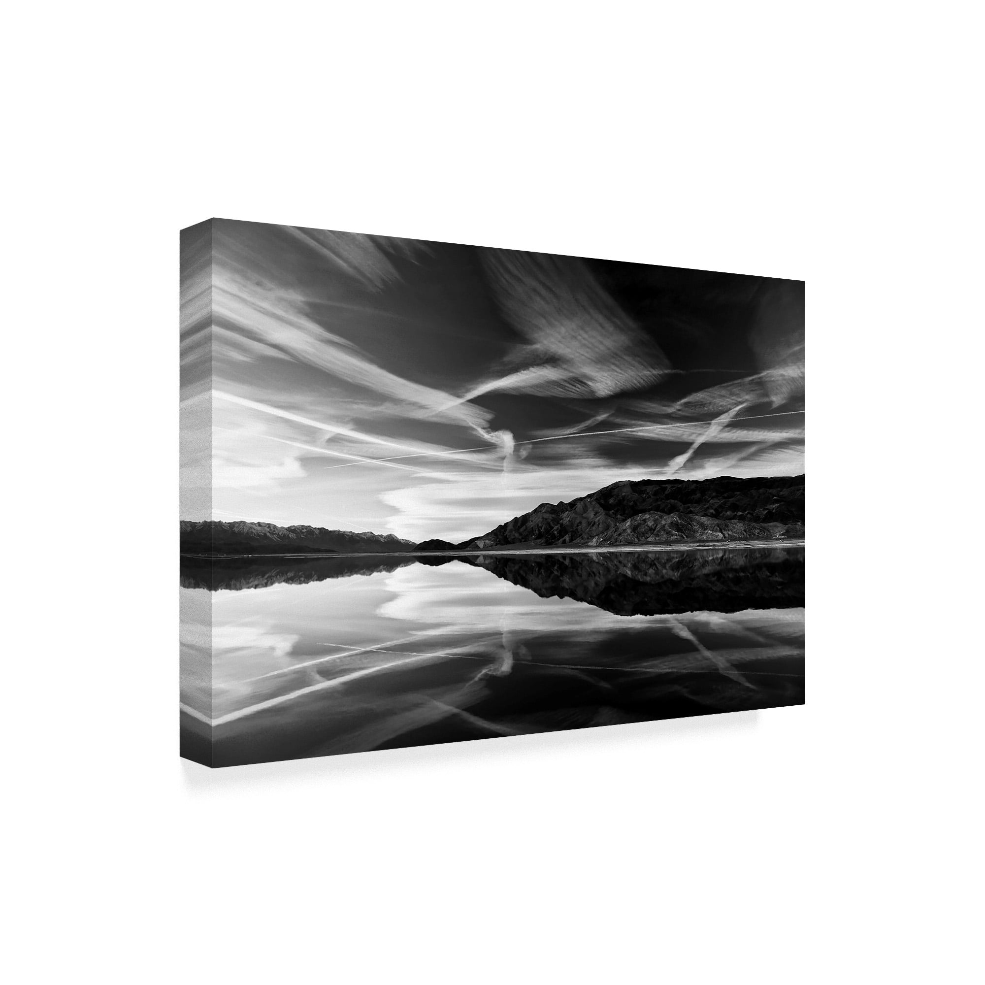 Trademark Fine Art 'Owens Lake ReflectionBlack and White' Canvas Art by American School
