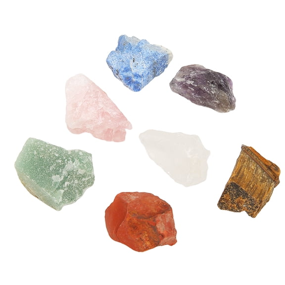 FitBest 7Pcs 7Colors Colorful Raw Chakra Stones Crystal Stones Set For Healing Meditation
