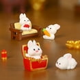 thumbnail image 4 of Sunjoy Tech 5Pcs Easter Bunny Figurines Handmade Miniature Resin Craft Rabbit Figurine Gardening Doll Decoration Lovely Dollhouse Figurine Micro Landscape Resin Ornaments Easter Gift, 4 of 8