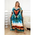 thumbnail image 2 of Edolynsa Caftans for Women Plus Size Swimwear Kaftan Cover up Loose Fit Beachwear Mumu House Dress Nightgown, 2 of 9