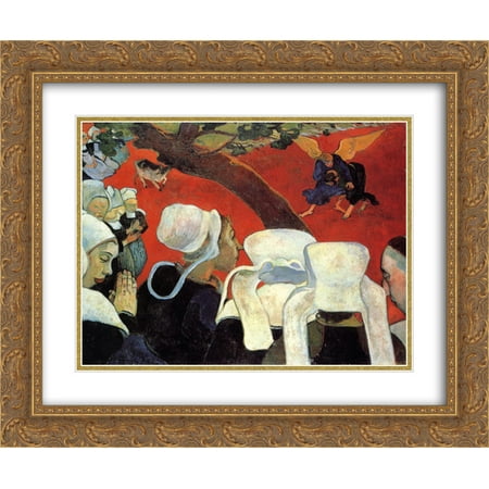 Paul Gauguin 2x Matted 24x20 Gold Ornate Framed Art Print 'The Vision after the Sermon (Jacob wrestling with the Angel)'