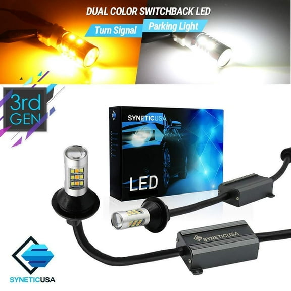 3157 Error Free Canbus Ready Dual Color Switchback LED Turn Signal Light Bulbs DRL Parking Lamp No Flicker All in One