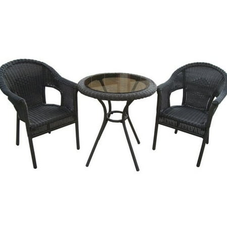 La Jolla Folding All Weather Resin Wicker Bistro Set