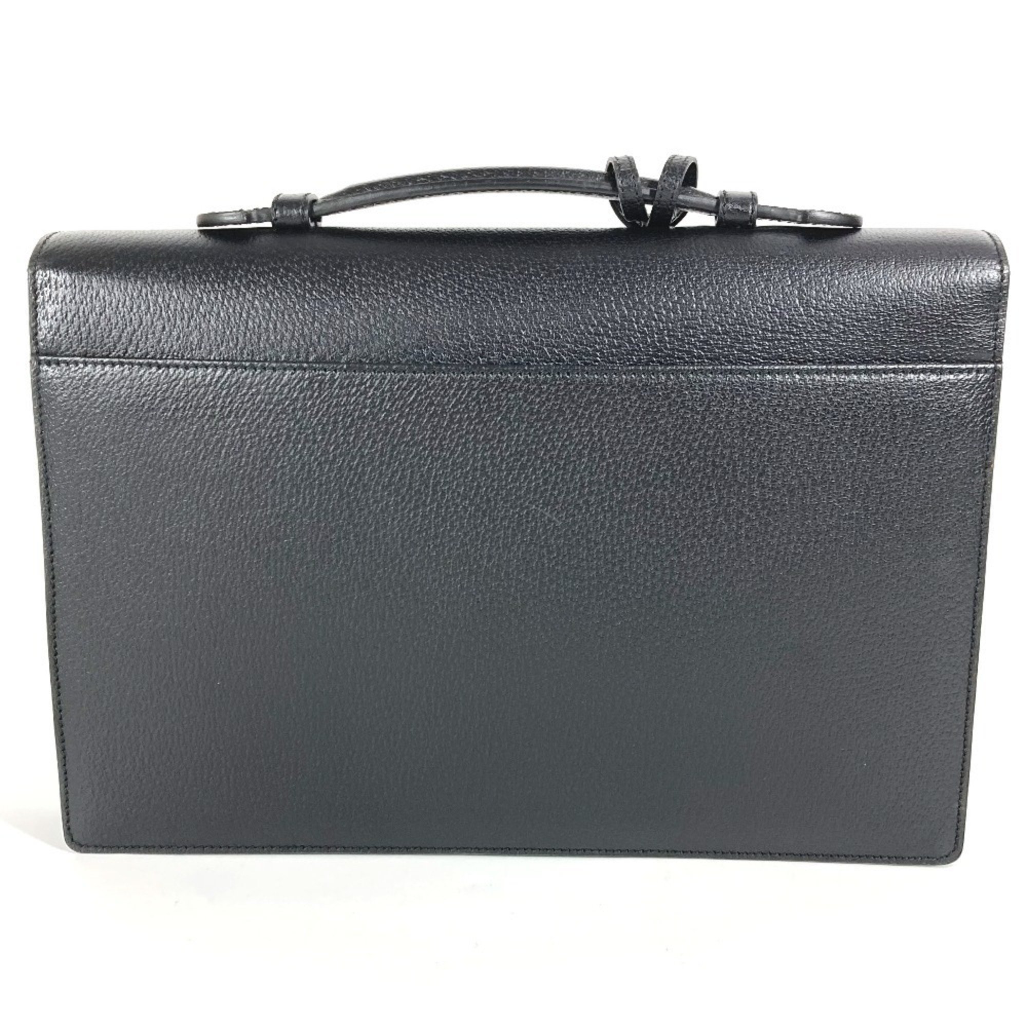 Pre-Owned GUCCI 295256 Logo Business Bag Briefcase Handbag Leather Men's Black (Good)