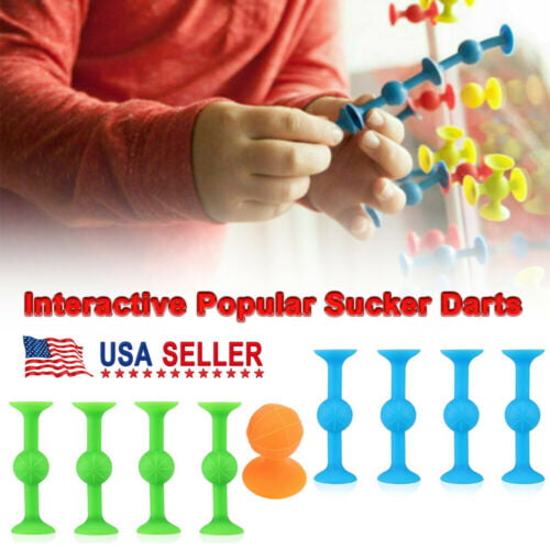 Strong Suction Silicone Sucker Pop Darts,Interactive Silicone Target Marker And Darts Funny Toy Set，Release Stress Family Interactive For Glass,Metal,Plastic Multiple S Xinhen 9/58Pcs Pop Sucker Toys 