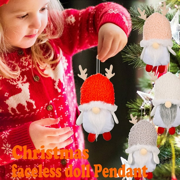 Adorno Navideño onlyliua Gorro de Franela de Cordero Navideño Colgante de Muñeco Sin Rostro