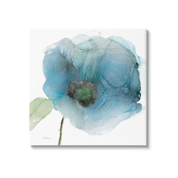 Stupell Industries Abstract Blue Flower Shape Graphic Art Gallery Wrapped Canvas Print Wall Art, Design by Carol Robinson
