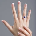 thumbnail image 4 of 10k White Solid Gold Pear-shape Created Tanzanite and Natural Diamond Birthstone Engagement Ring, 4 of 6