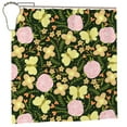 thumbnail image 2 of Blossom Flowers Rose Butterfly Pattern Shower Curtain, Yellow Polyester Waterproof Bath Curtains for Bathroom Decorations, 72 x 72 inches, 2 of 7