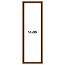 14x50 Frame Gold Brown Plein Air Vintage Solid Wood Picture Frame | 1.75 Inches Moulding Width |