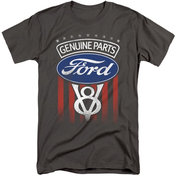 Ford Genuine Parts Flag Unisex Adult Tall T Shirt,Charcoal, 2X-Large