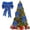 Blue, variant on Christmas Decoration Bow - Large Christmas Bow Glitter Glittering Fabricgold Gift Ribbon Tree Decorations Kids