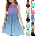 thumbnail image 1 of Ashirexll Robes pour Filles Enfants Sans Manches Mode Col Rond Patchwork Ludique Été Décontractée Robe d'Été pour Préadolescentes, 1 of 6