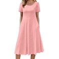 thumbnail image 2 of Fantaslook Summer Dresses for Women Casual Short Sleeve Pleated Dress Flowy Floral Dress with Pockets Flare Midi Sundress, 2 of 9