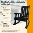 thumbnail image 3 of Innovaze Wooden Patio Rocking Chair, Solid Fir Wood, Heavy Duty 600LBS, for Outdoor or Indoor, Black, 3 of 7