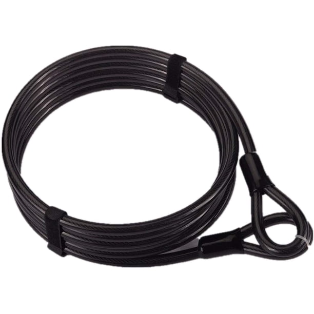 Candado para cable de bicicleta, candado para bicicleta de 1,2 metros, candado para bicicleta con combinación de luz LED de 5 dígitos, color negro, ideal para puertas de scooter de motocicleta de mon