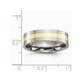 thumbnail image 3 of Mens 6mm Titanium Wedding Band Ring with 14 Gold Inlay, 3 of 6