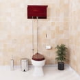 thumbnail image 2 of Renovators Supply High Tank Pull Chain Toilet w/Dark Oak Wooden Raised High Tank 59" to 74" Adjustable Height Chrome Z Pipe and Round Toilet Bowl, 2 of 8