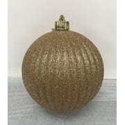 Holiday Time Gold Glitter Shatterproof Christmas Ornament