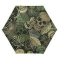 thumbnail image 6 of Green Camouflage Skulls Leaves Compact Folding Umbrella for Rain Windproof Travel Umbrella UPF 50+ Lightweight Packable Arc Size, 6 of 8