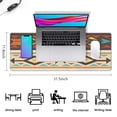 thumbnail image 5 of Long Mouse Pads for Desk,Ethnic Geometric Striped Pattern Desk Mats on Top Of Desks, Desk Mouse Pad Extra Large with 3mm Non-Slip Base and Stitched Edge for Gaming,Office,Work,Home 31.5"x11.8", 5 of 6