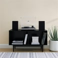 thumbnail image 3 of Bowery Hill Armoire Console de Rangement en Bois de Style Mi-Siècle de 40 Pouces en Noir, 3 of 12