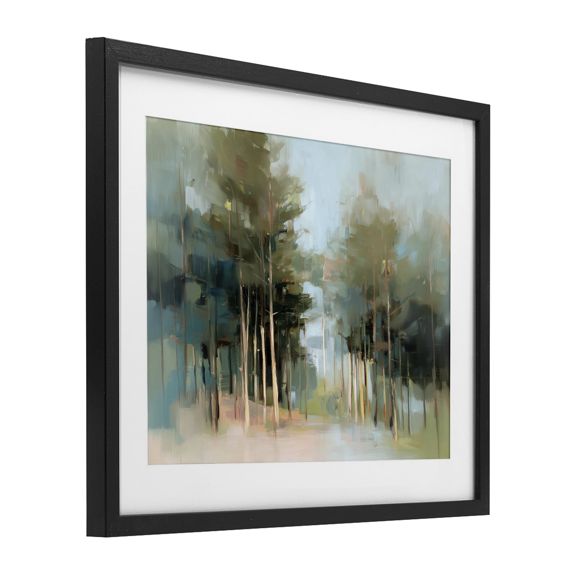 Stupell Industries The Grove Impressionist Forest Black Framed Print Under Glass, design by Kim Curinga