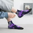 thumbnail image 6 of Uemuo Purple Pattern White Tiger Printed Crew Socks, Moisture-Wicking Socks, Athletic Socks for Men Breathable Cushion Socks Casual Sport Socks for Running Traveling, 6 of 6