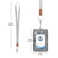thumbnail image 3 of PU Leather Badge Holder ID Badge Holder with Lanyard for Cards & Credentials Silver Metal Flower Pattern, 3 of 6