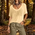 thumbnail image 6 of Admvng Womens Casual Tops Mesh Round Neck Short Sleeve Summer Loose Fit Blouses, 6 of 7